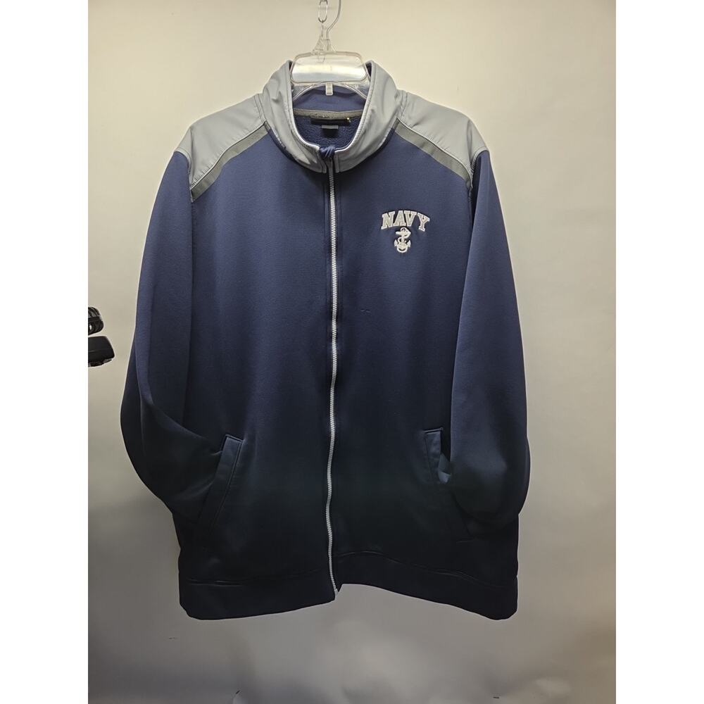 Navy Full Zip Under Armour Mens XL Embroidered Long Sleeve Sweater Blue